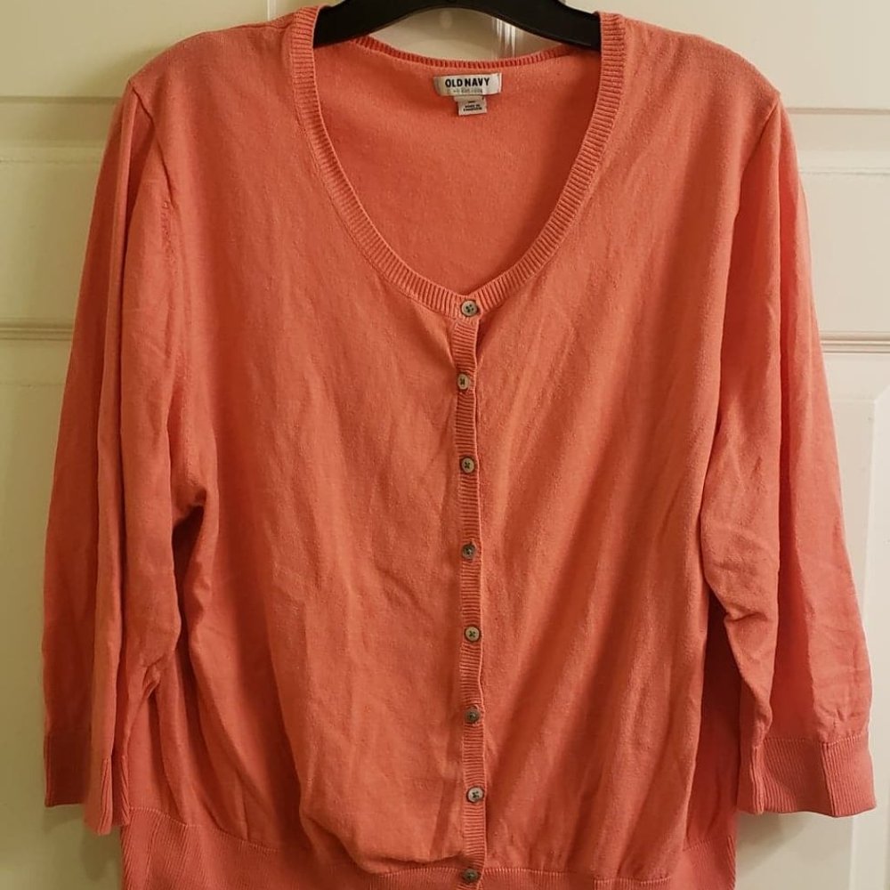 Old Navy Cardigan, Coral, Size XXL